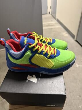 AND1 Delta TPR Basketball Shoes Kids 9 Green/Blue/Red/Yellow AD90202MKMR